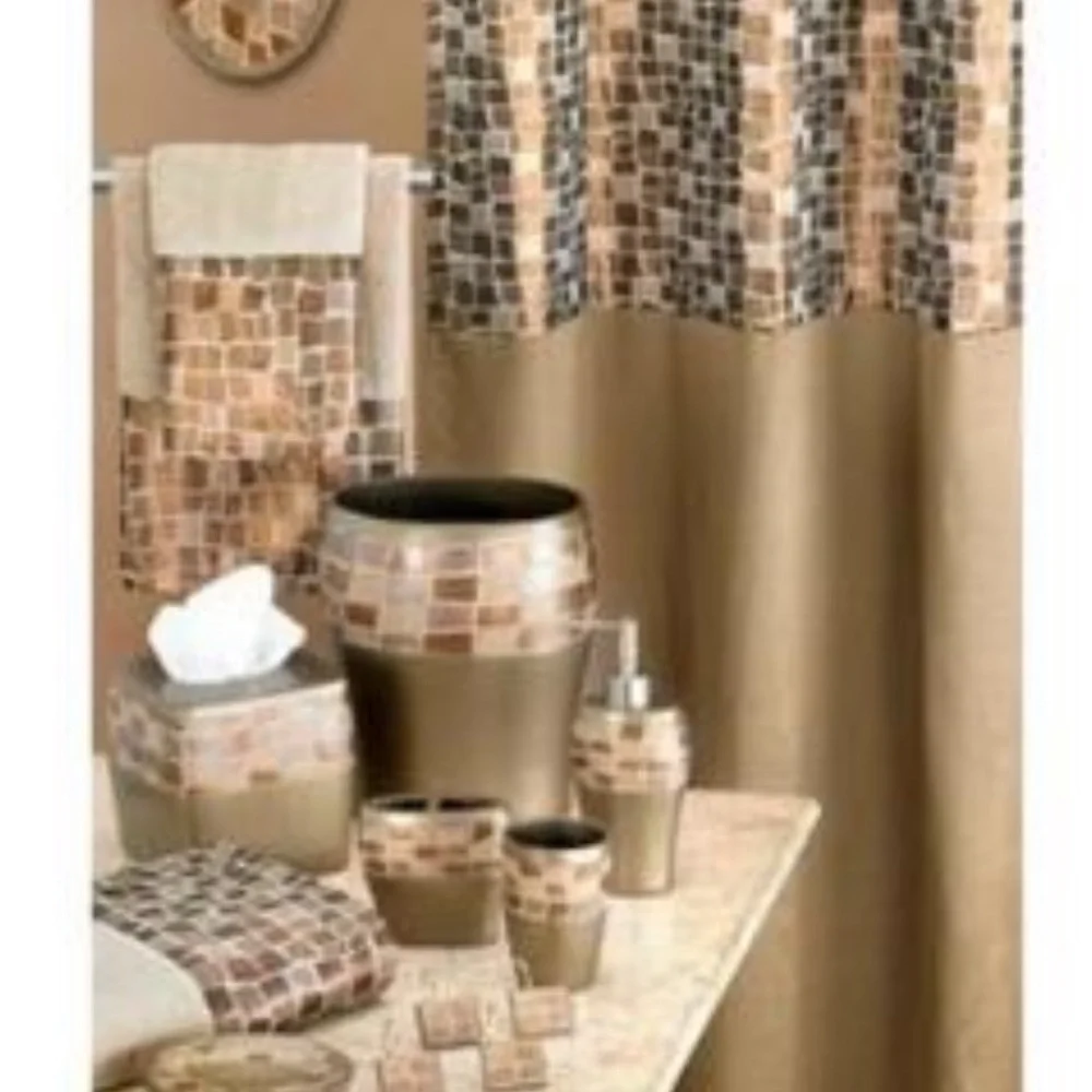 Mosaic Stone Bronze Toothbrush Holder